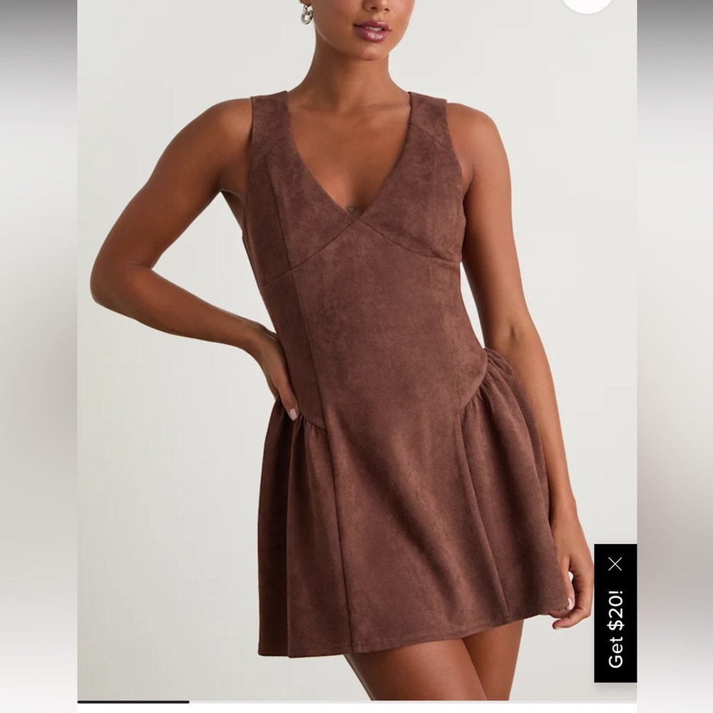 Elegant Brown Sleeveless Dress